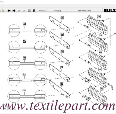 Je vous en prie.316.907 PICKING GUIDE RAIL SULZER PARTIES de tige de projectile pour les engins de tir